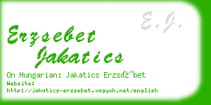 erzsebet jakatics business card